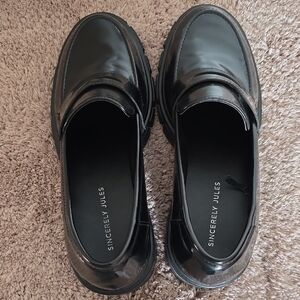 Sincerely Jules Black Moccasins Slip-On Shoes